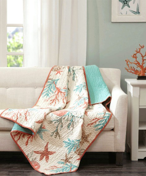 5. Coastal Inspired Throw Blanket