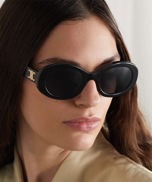 Celine Triomphe Oval Frame Acetate Sunglasses
